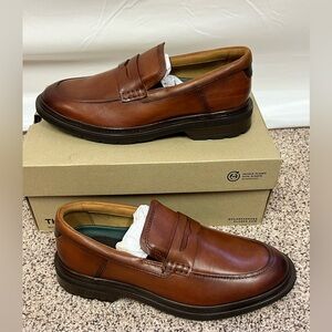 NEW CLARKS COLLECTION BURCHILL PENNY TAN LEATHER SIZE: 10